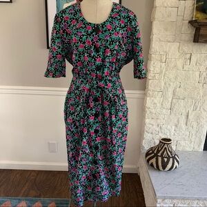Vintage Floral Dress 90s Positive Attitude Size Medium